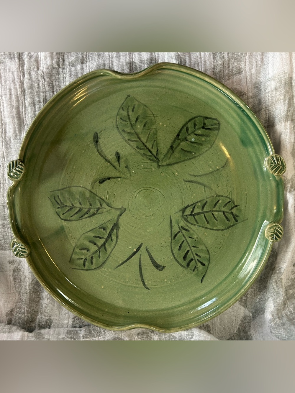 Studio Pottery Leaf Platter